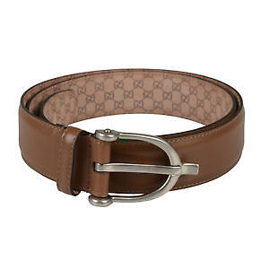 GUCCI Interlocking G Leather Bell Belt Leather BRW Total GUCCI Interlocking G Leather Bell Belt Leather BRW Total