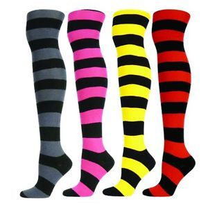 Medias a rayas y Medias hasta el muslo para mujeres