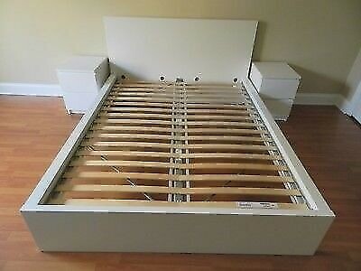 As New Condition White Ikea Malm High Standard King Size Bed