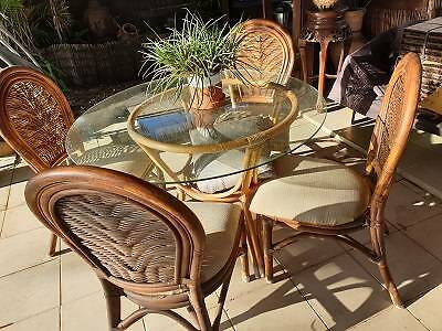 Outdoor Cane Dining Table and 4 chairs | Dining Tables | Gumtree