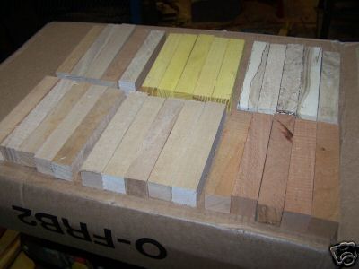 VARIOUS WOOD TURNING PEN BLANKS WOOD LATHE 1 X 1 X 6'' LOT OF SIXTY (60) PIECES