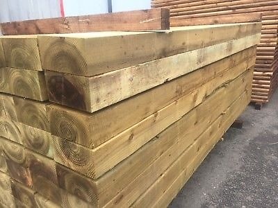 sleepers base shed decking 125mm 4m 250mm 8ft railway planter garage planters edging hardwood reclaimed ended ad timber