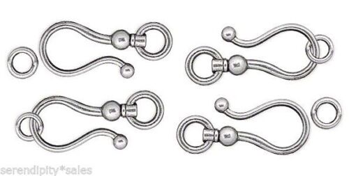 20 sets of Antique SILVER HOOK + EYE Clasps 32x16mm ~ Almost 1...