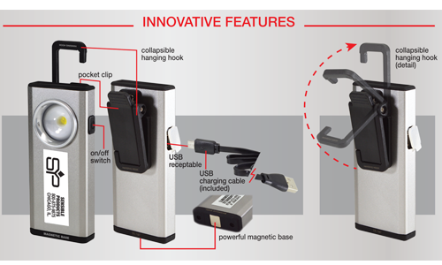 Sensible Products RPL-1 Rechargeable Pocket Flashlight, Red