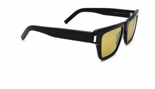Pre-owned Saint Laurent Sl 469 004 Black/yellow Rectangular Man Sunglasses