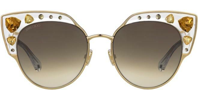 Pre-owned Jimmy Choo Audrey/s Gold/brown Shaded (rej/fq) Sunglasses In Gray