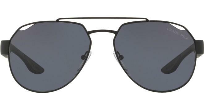 Pre-owned Prada Linea Rossa 04vs Matte Black/grey Blue Red Mirrored (1bo-9q1) Sunglasses In Gray