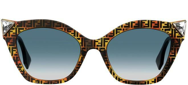 Pre-owned Fendi Iridia Ff 0357/g/s Dark Havana/blue Shaded (086/08) Sunglasses