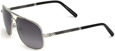 Pre-owned Montblanc Rare Mont Blanc 513s 16b Shiny Palladium Sunglasses Gafas Gradient Smoke Size 61 In Gray