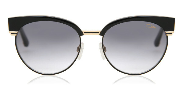 Pre-owned Cazal Mod.8042 Col.001 Black-gold Plated Gradient Authentic Sunglasses 61-14 In Gray