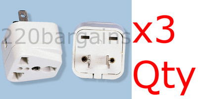 3PK Universal North American Plug Adapter Euro Asia Plug to USA style