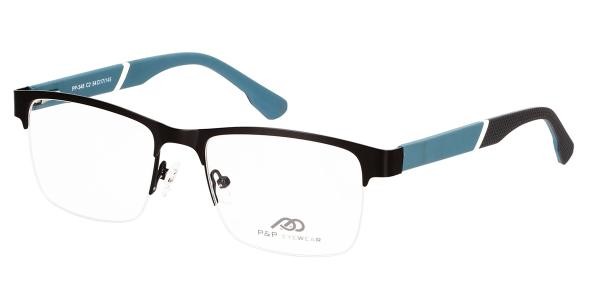 PP Eyewear PP348 c2 Black occhiali da vista uomo metallo ovale nero blu