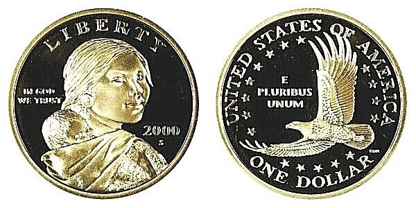 2000 P  D & S Sacagawea Dollar In Mint Cello + Proof (Beautiful Coins)