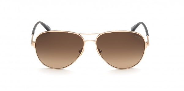 Pre-owned Tom Ford Ft 0823 Clark 28f Rose Gold/brown Gradient Unisex Sunglasses