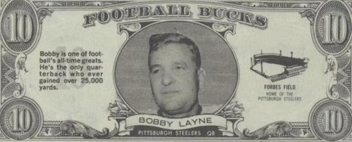 1962 Topps Football Bucks Bobby Layne #35