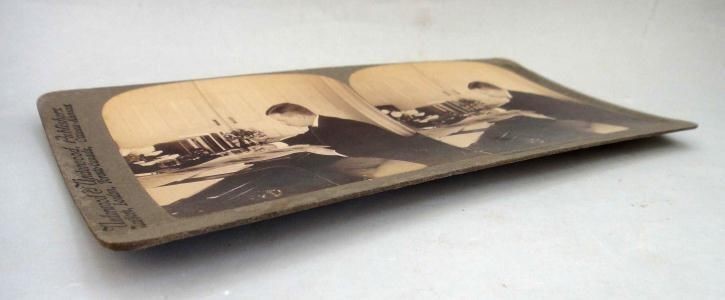 1903 antique PRESIDENT ROOSEVELT SIGNING BILLS STEREOVIEW PHOTO CARD white house