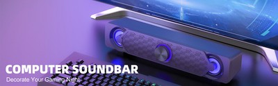 USB Wired Speaker Stereo Audio  Player Soundbar for Desktop Laptop Q2N4
