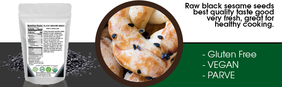 100% All Natural Grown Organiclly PREMIUM RAW Black Sesame Seeds 2lbs 