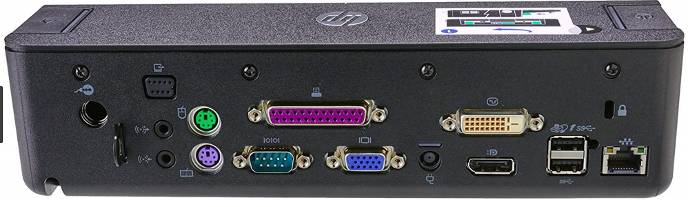 HP Laptop Docking Station, Part# A7E32AA. Includes AC Adapter & Documentation
