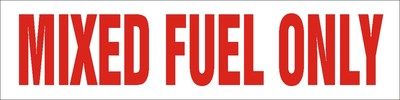 MIXED FUEL ONLY 9'' X 2.25'' Screen Printed Decal 12 pack fuel resistant topcoat