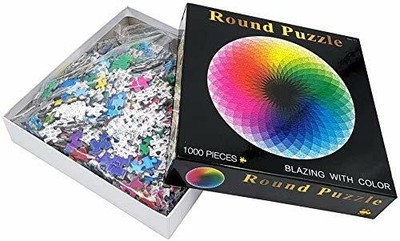 Bgraamiens Puzzle-1000 Pcs Round Gradient Color Rainbow ...