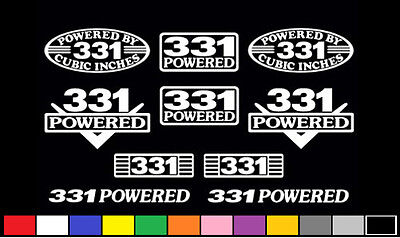 10 DECAL SET 331 CI V8 POWERED ENGINE STICKERS EMBLEMS 5.0 302...