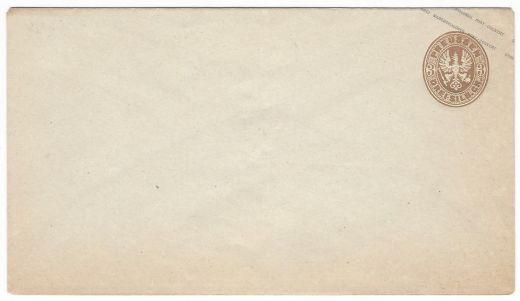 Altdeutschland PreuÃEn 1861 Minr. U22 Ganzsache Format A Ungebraucht Wertstempel