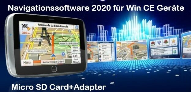 Europa Karten  Maps Navigationssoftware 8-2020 Micro SD 16 GB für Win CE GPS