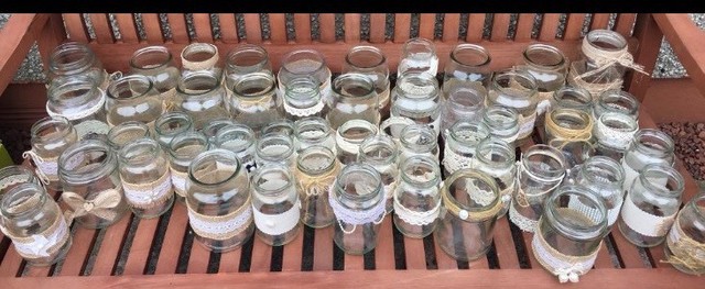 Rustic Wedding Decorations Hand Decorated Jars Decorated With