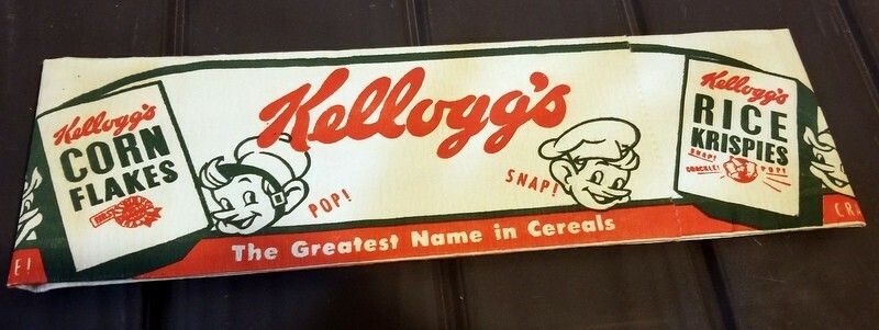1951 Kellogg's Rice Krispies Paper Soda Jerk Hat NOS Killer Graphics Cereal Sign