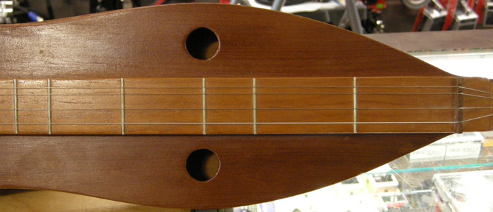 Handmade Hourglass Appalachian Mountain Dulcimer with Carved Swan Peghead