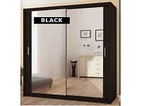 Different Sizes Available For Sliding Mirror Door Wardrobes Black White Grey Colors
