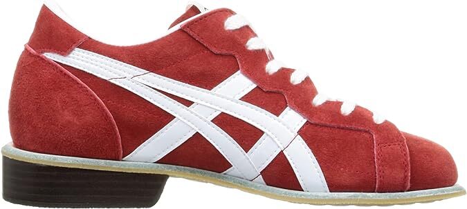 Pre-owned Asics Weight Lifting Shoes Leather 1163a006 Red/white With Box (us5-10)