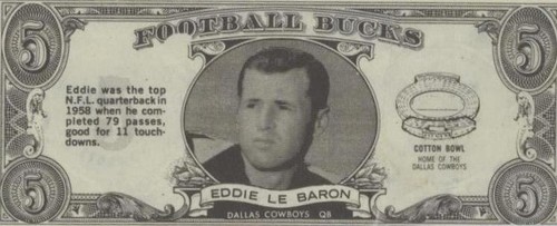 1962 Topps Football Bucks Eddie LeBaron #20