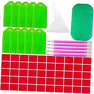  68PCS 5D Diamond Painting Tools and Accessories Kits,with Diamond GREENRED