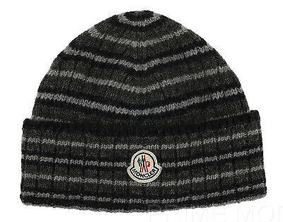 Moncler Logo Unisex Wool tricot Beanie Ribbed Cable Knit Hat Moncler Logo Unisex Wool tricot Beanie Ribbed Cable Knit Hat