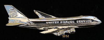 UPS B-747 GOLD XL PLATED HAT LAPEL PIN UP PILOT CREW WING GIFT FREIGHT AIRLINER