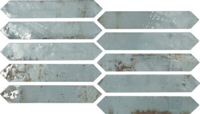 2x10 Palermo Collection Picket Aqua Glazed Ceramic Wall Tile Kitchen (1 piece)