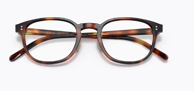 Pre-owned Oliver Peoples 0ov5219fm Fairmont-f 1007 Dark Mahogany Havana Square Eyeglasses In Clear