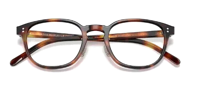 Pre-owned Oliver Peoples Ov5219fm 1007 Fairmont-f Dark Mahogany Havana Square Eyeglasses In Clear