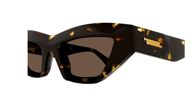 Pre-owned Bottega Veneta Bv1219s 002 Havana/brown Cat Eye Women's Sunglasses