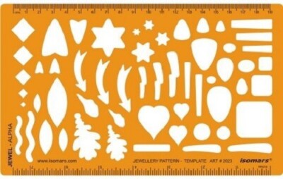 Jewelry Designing Template Arrows Leaves Stars Squares Heart Drafting Stencils