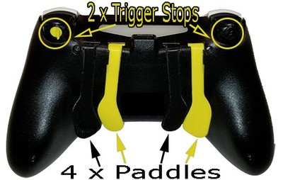SCUF BLACK YELLOW Paddle replacement kit Trigger stop Paddles FPS set Remote USA