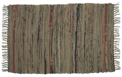 Sturbridge 2 x 3 Ft Country Rag Rug in Khaki,  100% Cotton, Hand Woven