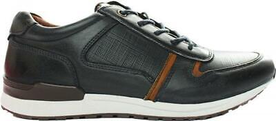 Front Footwear Tiago Smart Leather Trainer Shoe Navy