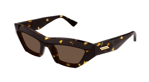 Pre-owned Bottega Veneta Bv1219s 002 Havana/brown Cat Eye Women's Sunglasses