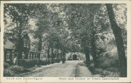 Ansichtskarte SÃ¼DerlÃ¼Gum StraÃE Nach Tondern Mit Teten'S Gastwirtschaft(Nr.9802)