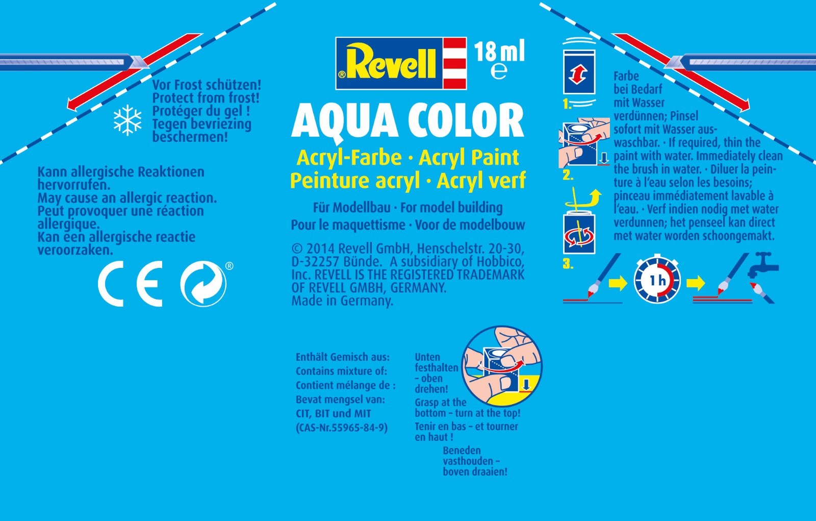 (14,39100ml) Revell Aqua-Color-Farben 18 ml Farbdose, 88 Farben zur Auswahl