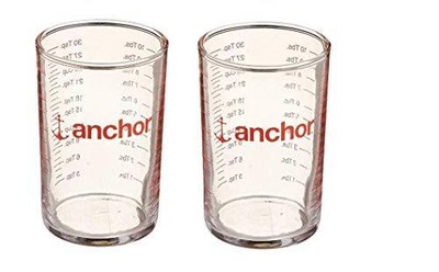 Precise Transparent Graduated Measuring Glass Set of 2 - Accurate 5 oz Capacity