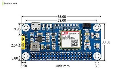 For Raspberry Pi Nbiot Catm emtc Gnss Hat Based On Sim7080g With Lte Gps Exter